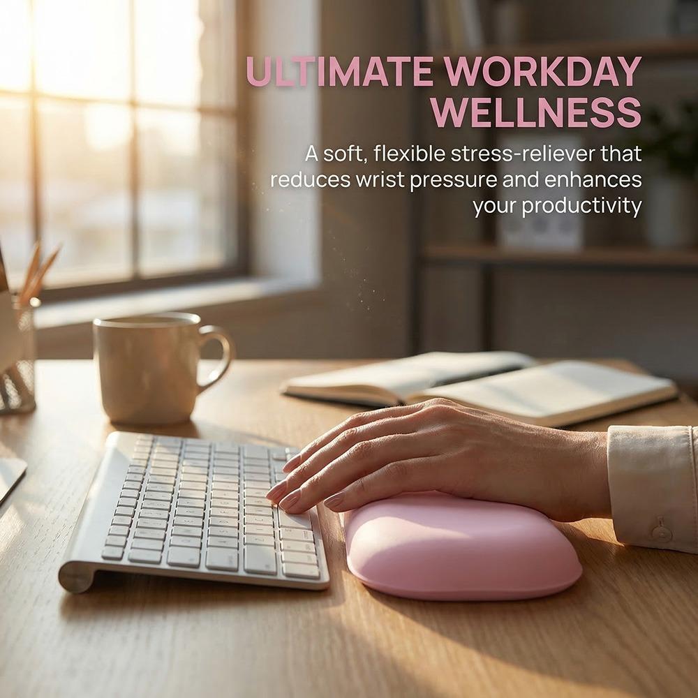

Soft Silicone Mouse Wrist Pad Anti-Slip Base Silicone Wrist Support Pain Relief розовый