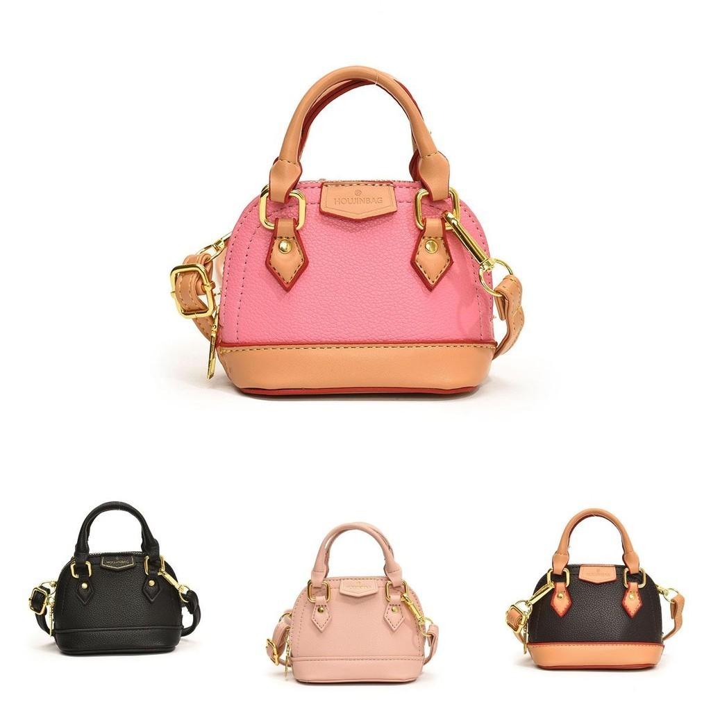 Trendy Korean Style Mini Shell Bag For Kids Unisex Fashionable Color Block Design
