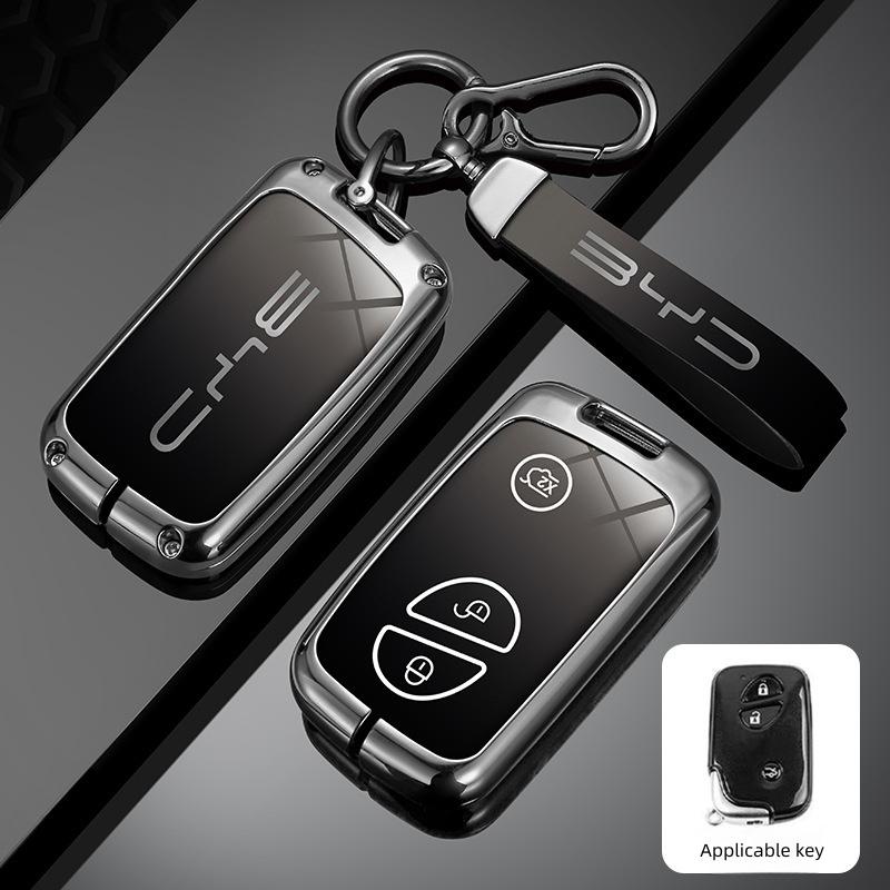 

Car Zinc Alloy Leather Key Case Holder Cover For BYD Atto 3 Han EV Dolphin Durable Second Song Pro Tang Dm QIn PLUS MAX Yuan