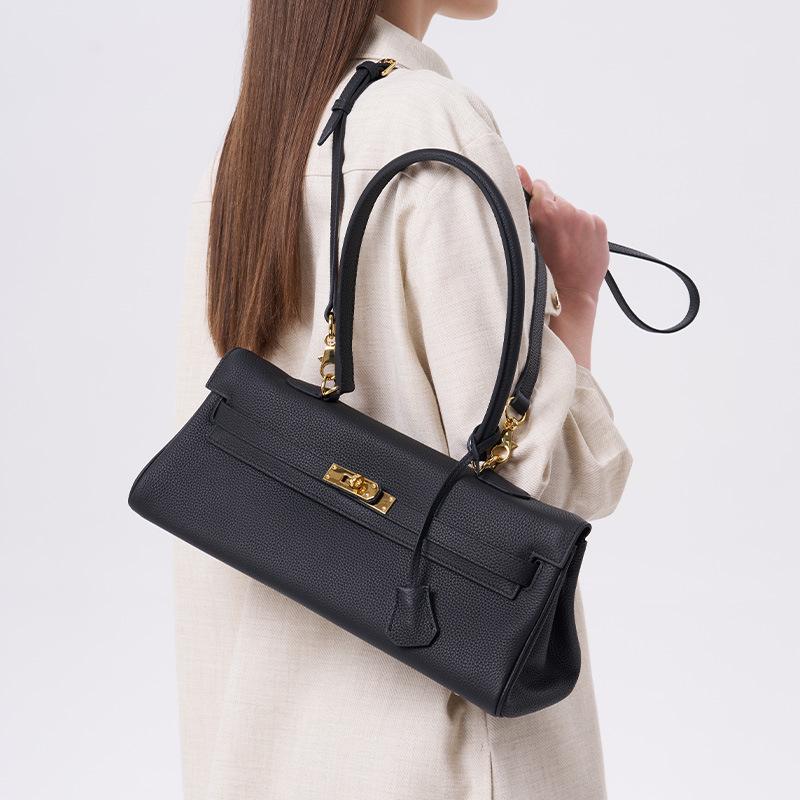 Nische KL Achseltasche Rindsleder Handtasche Damen Hochwertige Leder Umhängetasche Mode Pendler Messenger Bag