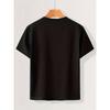 Europäische Größen Jungen Kurzarm-T-Shirt mit lustigem Buchstaben A Aufdruck Lässiges Rundhals Sommer Oberteil Bequemes Polyester Hemd für Spielverabredungen