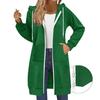 Lässige Hoodie-Jacke Damen Mode Raglanärmel Langarm Doppelreißverschluss
