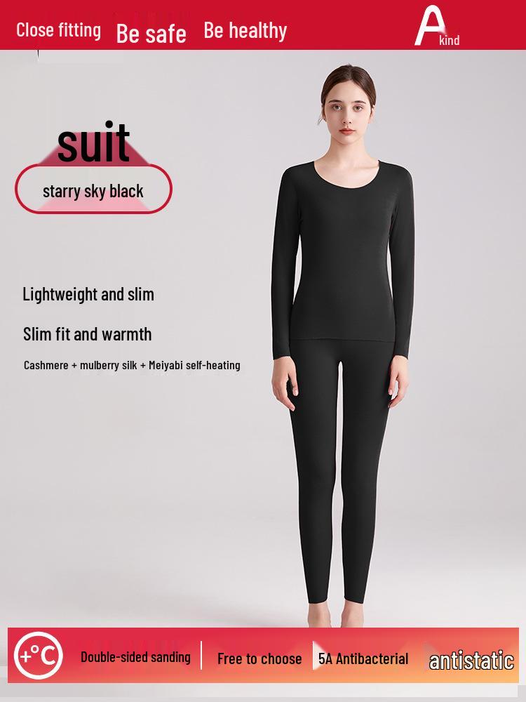 

Женский комплект термобелья из немецкого кашемира - утолщенный для осени и зимы M (80-100 Jin)