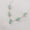 Aqua Chalcedony Gemstone Silver Necklace, 925 Sterling Silver, Statement Necklace For Wedding RN-1-20