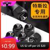Car Sticker 2025 New Tesla 5PCS Car Tire Valve Cover Aluminium Alloy Tire Wheel Stem Air Valve Cap For Tesla Model 3 Y S X 2021