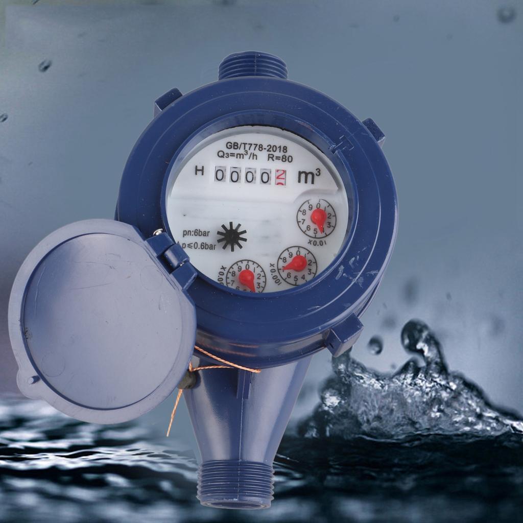DN15 Garden Home Plastic Cold Water Meter Single Water Flow Wet Table Measuring Tool