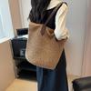 Women Shouder Bag Solid Straw Underarm Pouch Bohemian Woven Armpit Bag Summer Beach Large Knitted Bag Crochet Tote Handbag