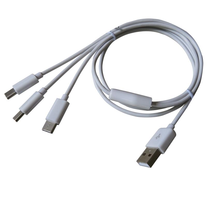 Многофункциональный USB C длинный кабель для зарядки, зарядный шнур, несколько портов, длинный зарядный кабель, разъем Type C для мобильных телефонов белый
