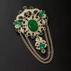 Retro Emerald Tassel Brooch for Women, High-end and Elegant, Gong Yanfeng Brooch