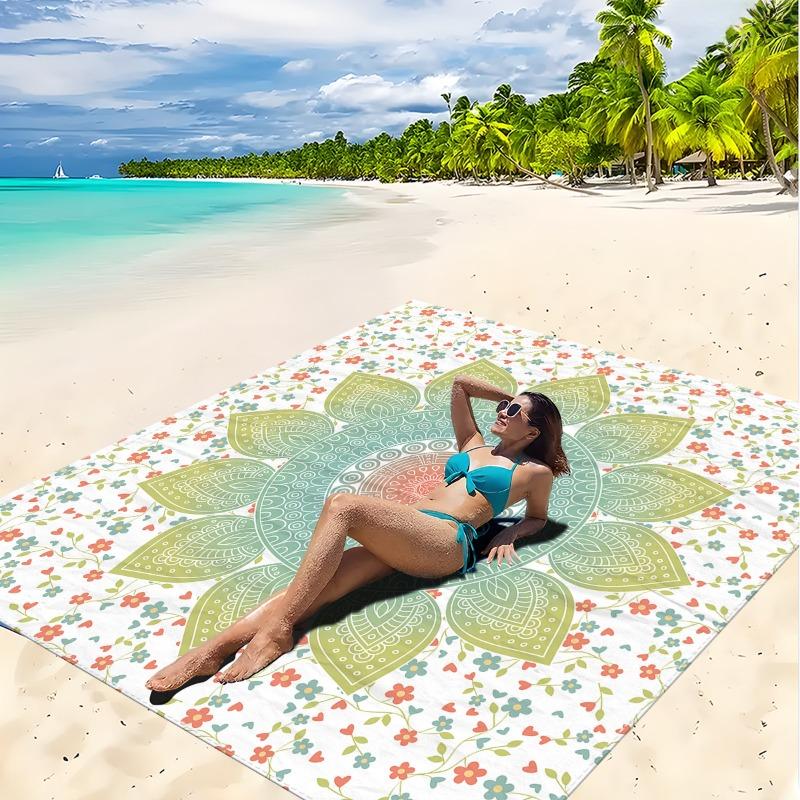 1pc Beach Blanket Waterproof Sandproof Oversized Large Beach Mat Quick Drying&Compact&Lightweight Picnic Mat Vacation Essentials