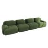 4-Seater Sofa Soft Corduroy, Frameless, 32D High-Elastic Padding, Pet-Friendly, Vacuum-Packed, Combinable, No Assembly for Bedroom and Office, Green