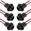 Carleef 6PCS 194 Bulb Socket with Extension Wiring Harness,T10 Socket for 158 161 168 175 W5W 194 Bulb,Universal Tail Light Socket Car Accessories