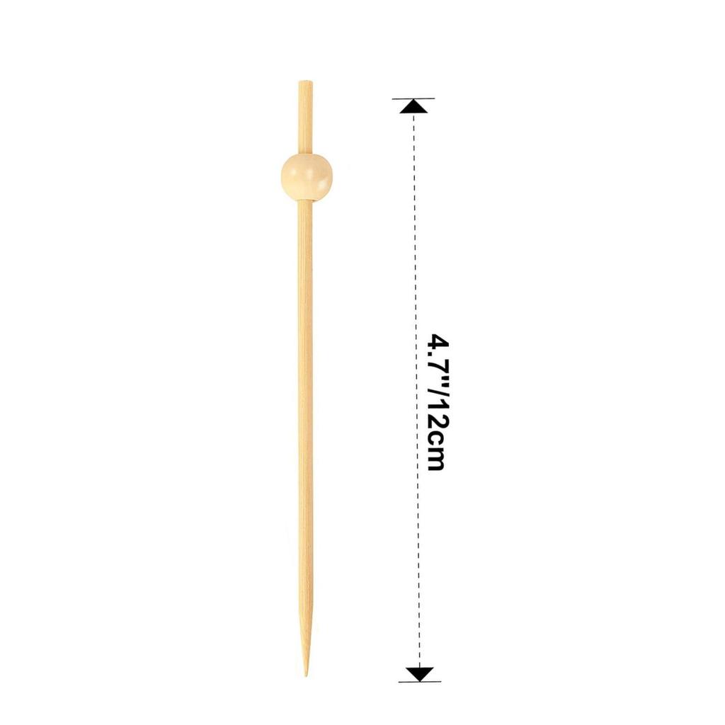 200x Bamboo Cocktail Picks Toothpick Party Favor Bamboo Fruit Sticks Skewers for Holiday Christmas Sandwich Birthday Kitchen