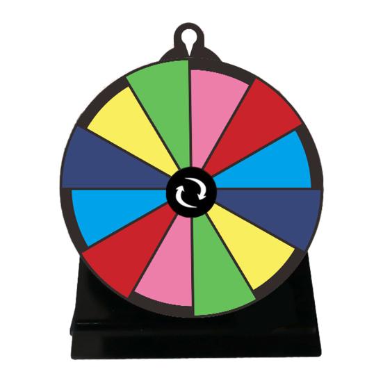 8-Inch Acrylic Rainbow Prize Wheel with 12 Slots Dry Erase Spinning Wheel with Stand DIY Fortune Spinner Tabletop Roulette Party Board Game Props