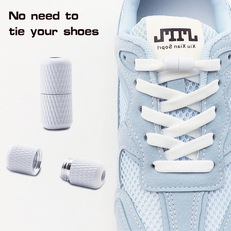 1 Paio 8mm di larghezza lacci piatti colorati Fibbia a Capsula Lacci Senza Nodo Lacci Elastici Scarpe da Ginnastica Unisex Pigri Accessori per Scarpe