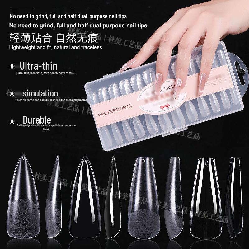 

Frosted Traceless Half-Cover Nail Extension Tips for Salons.