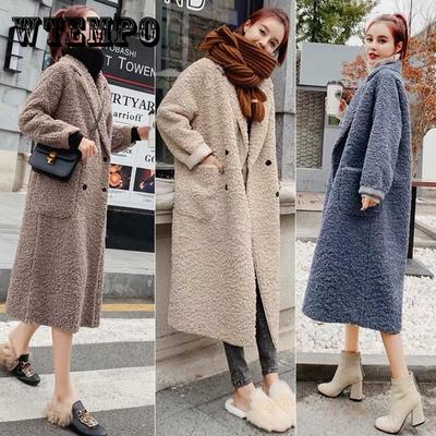 Kaschmirmantel Parka Damen Schafschurjacke Langer Damenpelzmantel Lammhaar Verdicken Warm Übergröße High-End Damenmantel