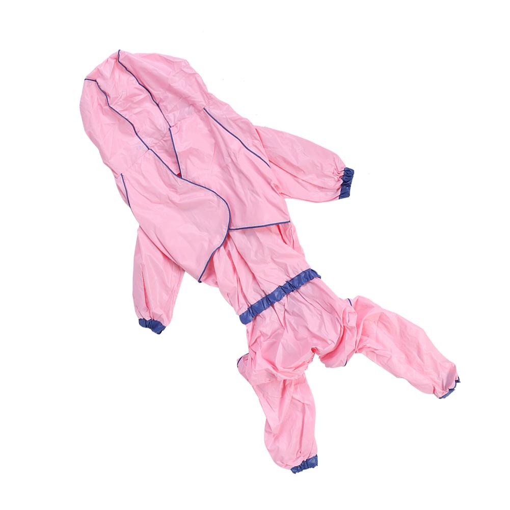 PU Rosa Haustier Vier Füße Wasserdicht Regenfest Kapuzen Regenmantel Jacke Kleidung für Hunde Katzen