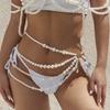 Tassel Waist Chain Belt Geometric Beads Chain Belt Fashion Pearl Waist Chain  Body Jewelry