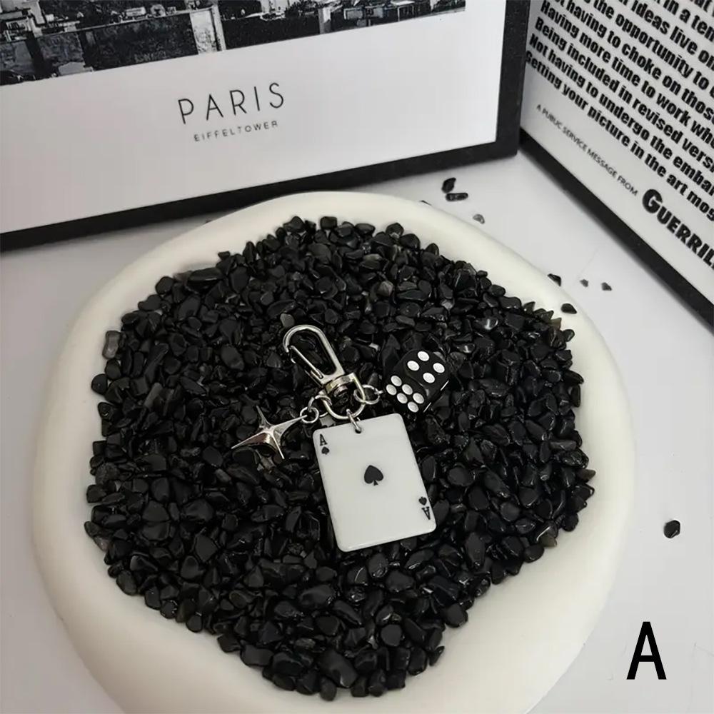 

Poker and Dice Keychain Multielement Heart Shape Pendant Key Ring Couple Family Keychain Pendant