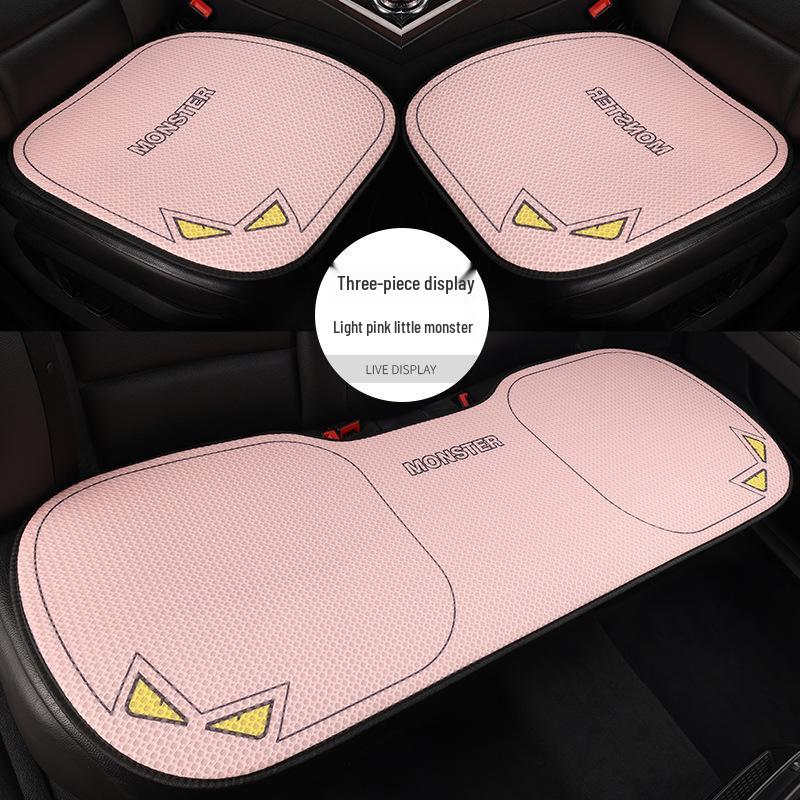 Universal Cartoon Linen Car Seat Cushion - Warm, Stylish, Four Seasons Comfort