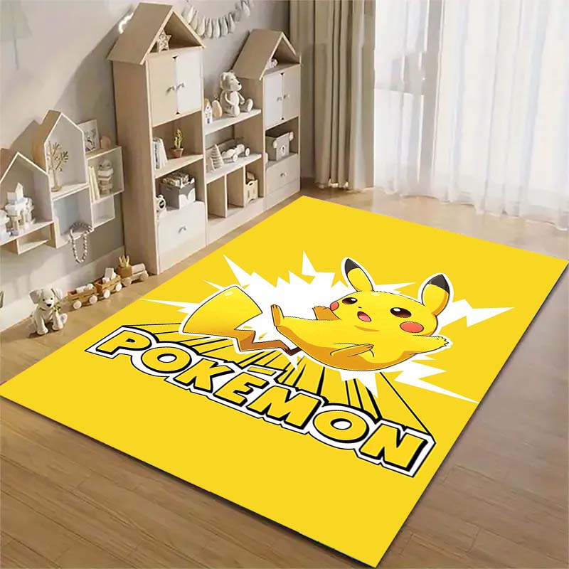 Pokémon Pikachu Print Non-Slip Home Decor Rug, Cute Cartoon Welcome Mat, Perfect Gift for Family and Friends.