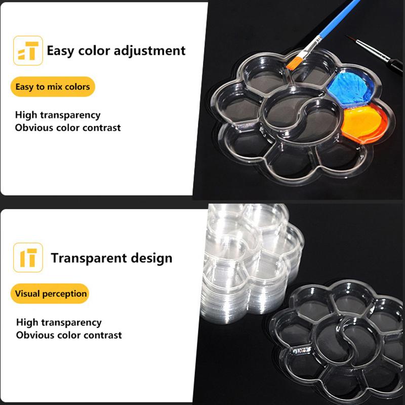 10 Pcs Disposable Gouache Oil Painting Palette Plum Blossom Shape Painting Art Palette Washable Watercolor Paint Palette