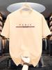 2025 New Men’s Paris Letter Print Cotton T-shrit Summer Short Sleeve Round Neck Tees Casual Daily Fashion Oversized Unisex Tops