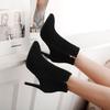 New Winter Grey Women Ankle Boots Pointed Toe High Stiletto Heel Lady Casual Shoes Large Plus Size 47