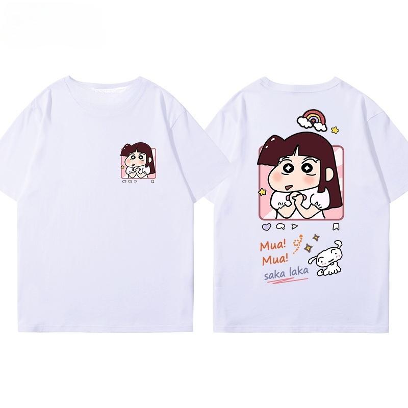 New Summer Cotton Cartoon Crayon Shin Chan Printed T-shirt for Children Street Men and Women Summer Fashion Casual Top, T-shirt