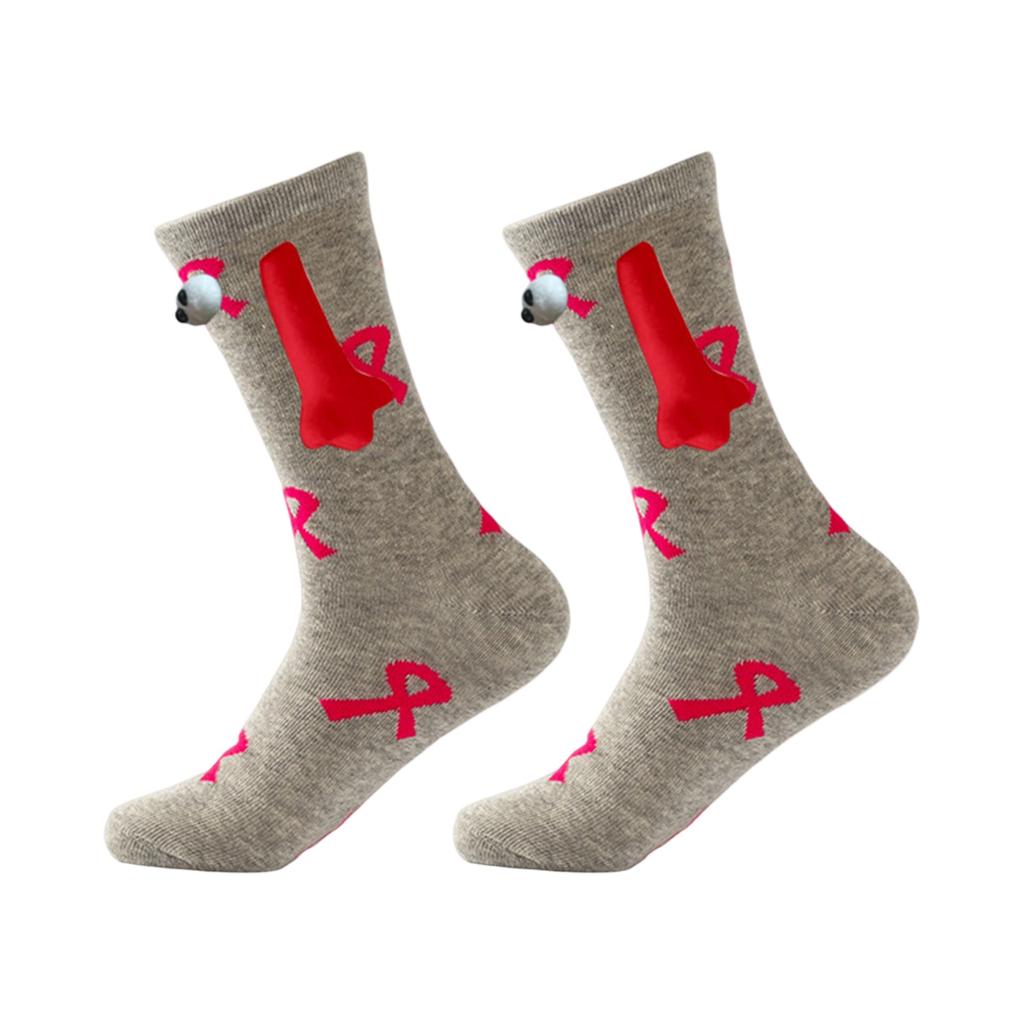 Valentine's Day Couple Heart-Shaped Magnet Socks With Hand-Holding  (Mid-Calf Socks)