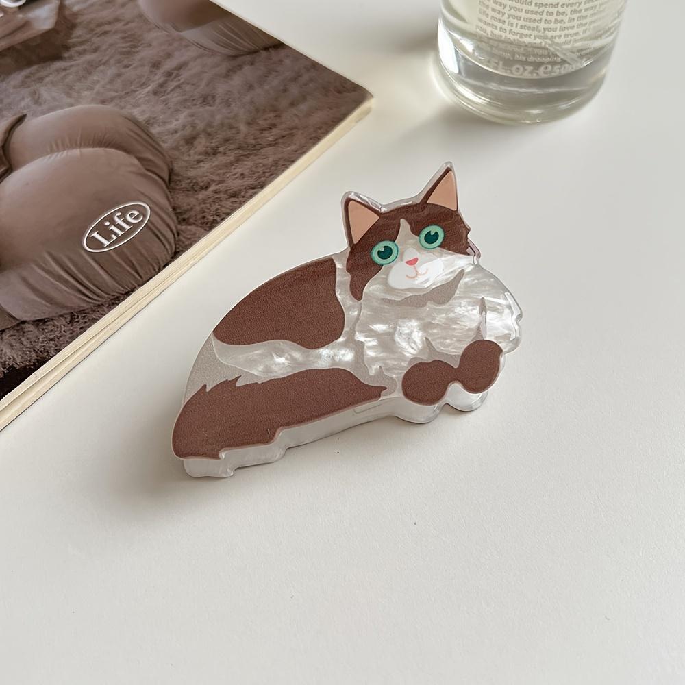 Adorable Cartoon Cat & Dog Acrylic Hair Claw Cute Animal Design Shark Clip for Girls, Perfect for Thanksgiving