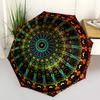 1 Stück Automatischer Faltregenschirm mit Kaleidoskop-Muster, Tragbares faltbares Design, 8-Speichen-Eisenrahmen, Outdoor-Accessoire yy250905086