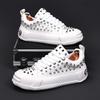 Fashion Luxury Designer Men's Punk Rivet Thick Bottom Lace Up Shoes Causal Flats Moccasins Male Rock Hip-hop Walking Sneakers