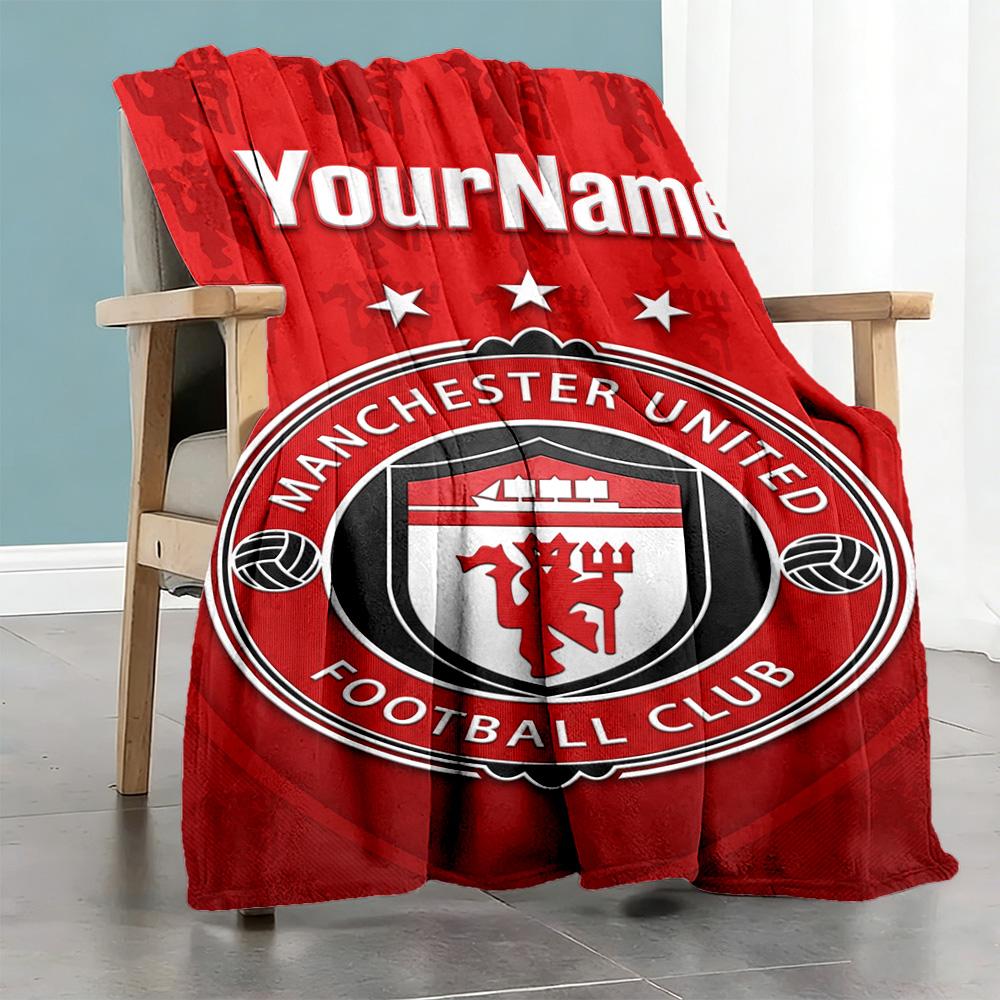 Manchester Customize Text Blanket Lightweight Customizable Blanket Durable Comfort for Office Chair Chair Bedding Sofa for All Occasions