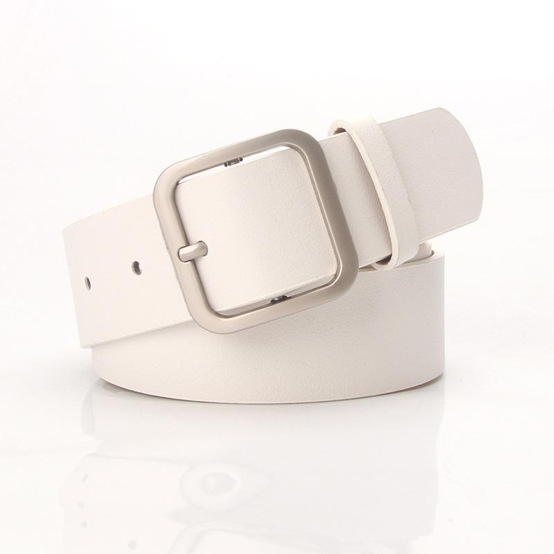 Korean Style Versatile Women's Fashion Belt with Square Buckle for Dresses and Coats