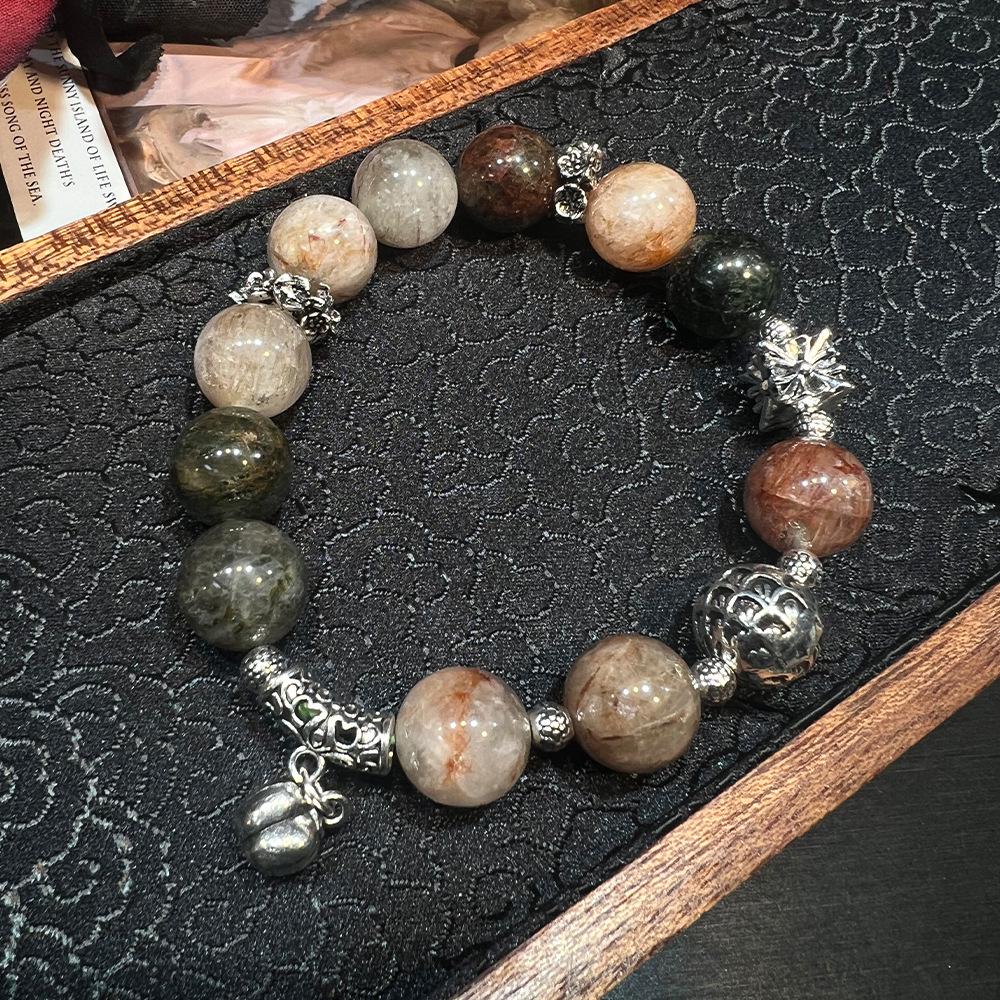 Lavender Rose Quartz, Lemon Quartz & Red Phantom Crystal Bracelet