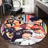 1pc Haikyuu!! Anime Volleyball Team Round Carpet  Office Chair Mat, AntiSlip Rug for Home Decor, Seasonal Gift, Suitable for Office, Living Room