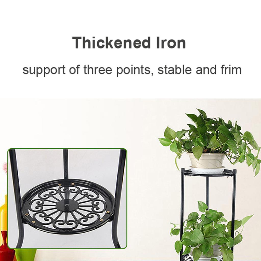 2 Holder Metal Plant Pot Stand Flower Display Shelf Garden Patio Home Outdoor