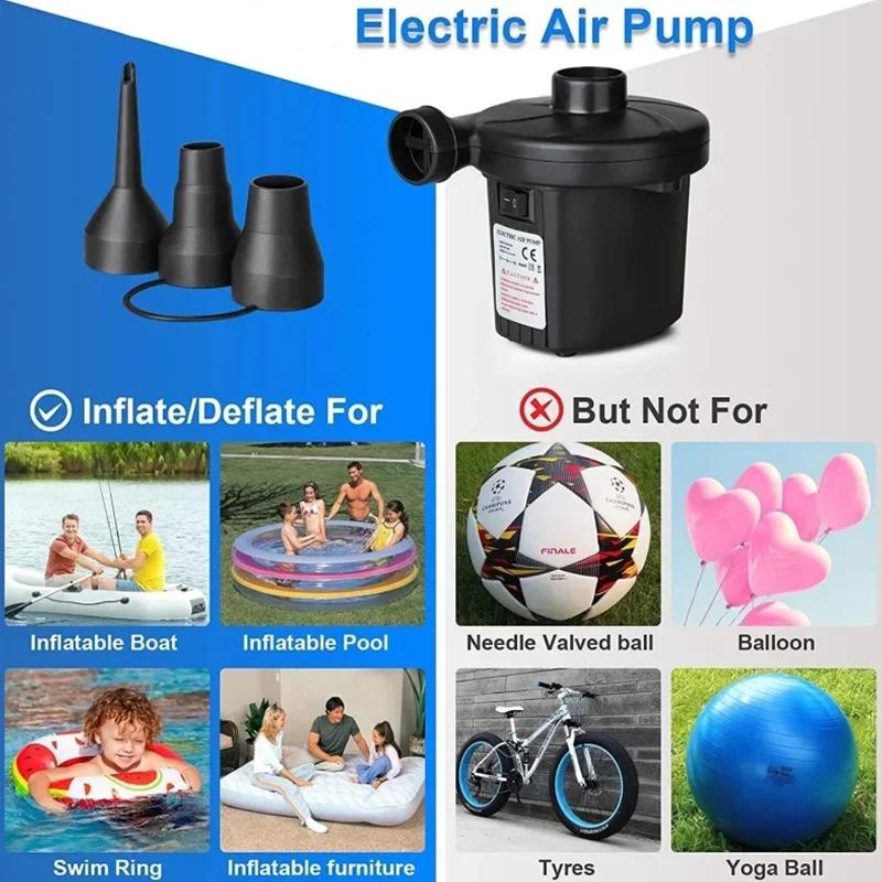Elektrická nafukovací pumpa Mini vzduchový polštář Přenosná kempingová pumpa Rychloplnící matrace Bazén Plnění vzduchem Dmychadlo Injektor