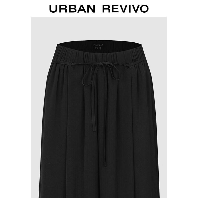UR 2026 Spring Women's Versatile Tie-Waist Wide-Leg Trousers