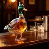 Elegante Decantador de Bourbon Pato Decantador de Whisky, Botella de Vidrio Recta con Tapón, Dispensador de Licor Novedoso de 350 ml Resistente a los Arañazos para el Hogar