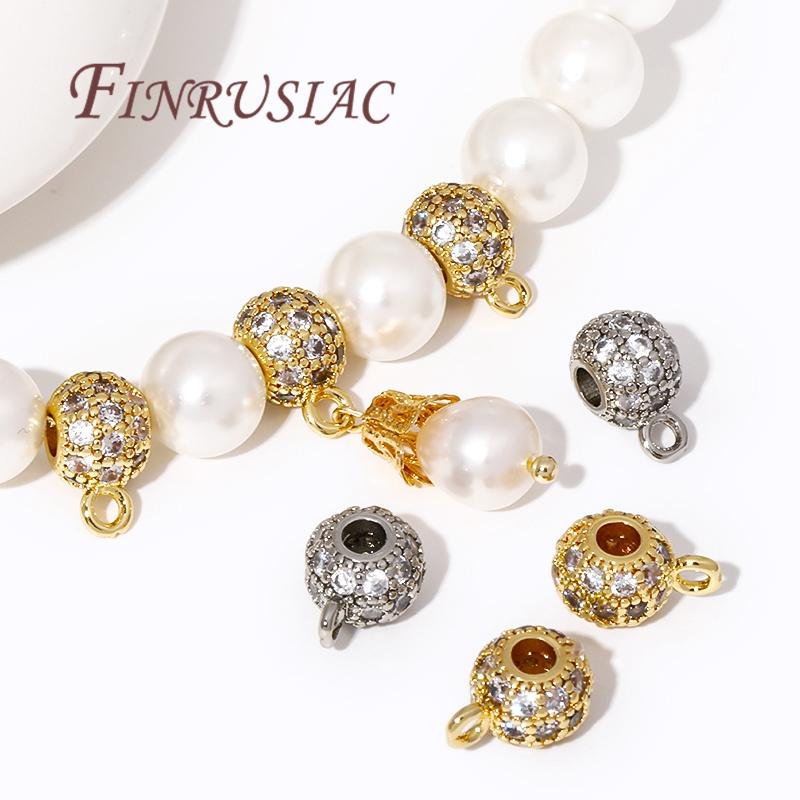 18K Gold Plated Brass with Zircon Pendants Bail With Closed Ring,Bale For Pendant Accessories For Jewelry,DIY Bracelets Findings