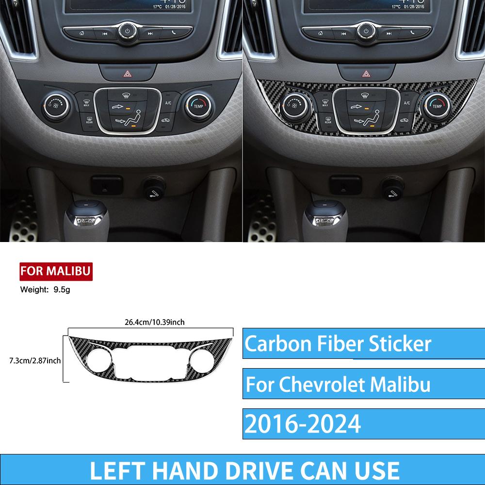 Carbon Fiber Car Accessories Gear Shift Dashboard Air Vent Interior Cover Trim Modified Sticker For Chevrolet Malibu 2016-2024