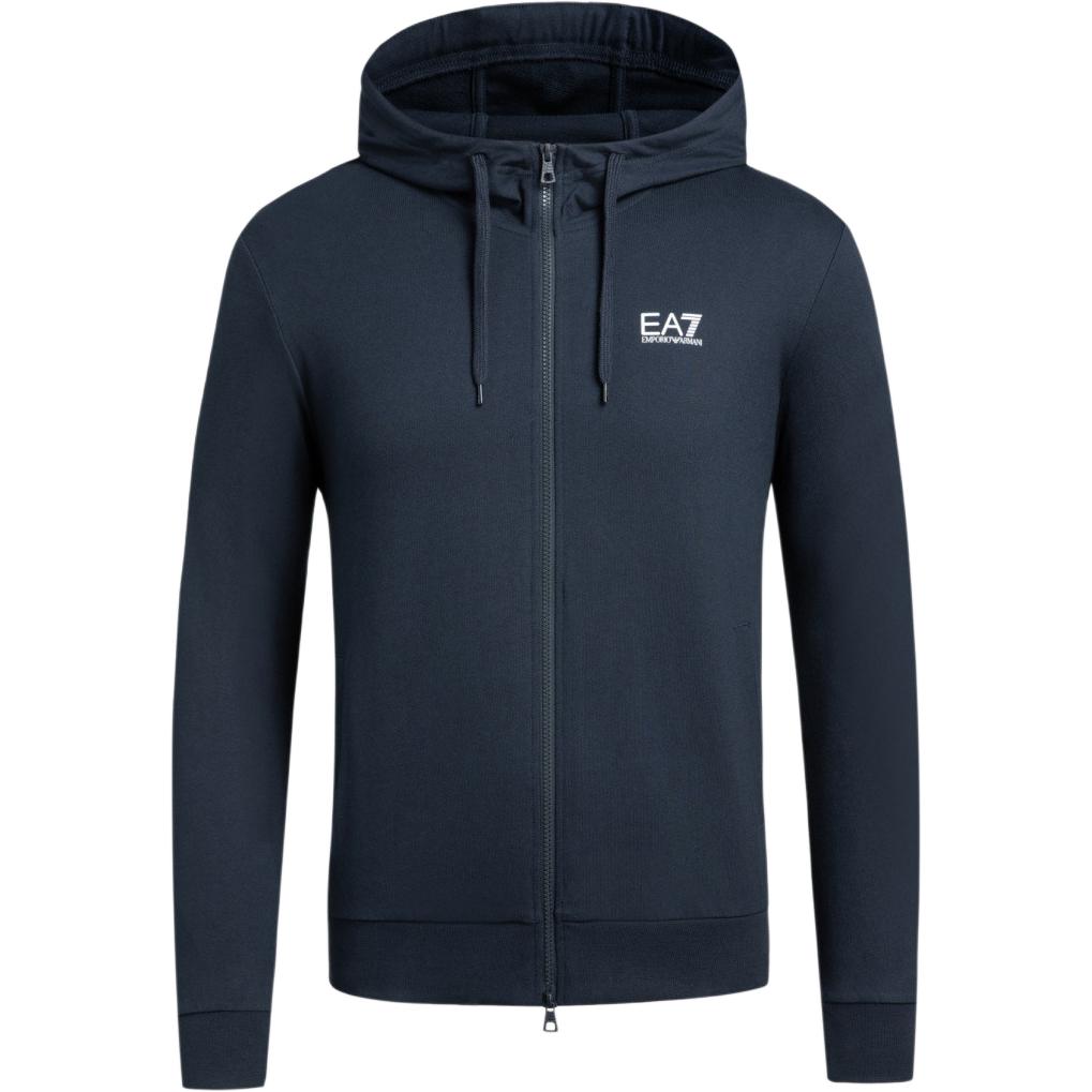 Emporio Armani Ea7 Осень-Зима 24 Однотонная Толстовка с Капюшоном и Длинным Рукавом Мужская толстовка Темно-Синяя 8NPM33-PJVRZ-1562 L