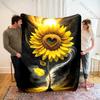 Coperta in Flanella Girasole per Divano, Soggiorno Camera da Letto Ufficio Plaid, Morbida e Calda Coperta Decorativa Regalo per Donne, Uomini
