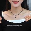 2025 Black Crystal Tassel Choker Necklace - Unique Minority Design