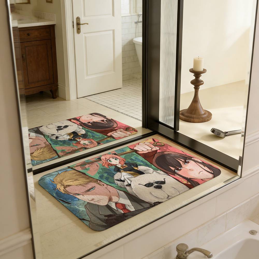 Anime Spy X Family Entrance Door Mat Nordic Style Home Doormat Bathroom-Toilet Mats Bedroom Hotel Decor Mat