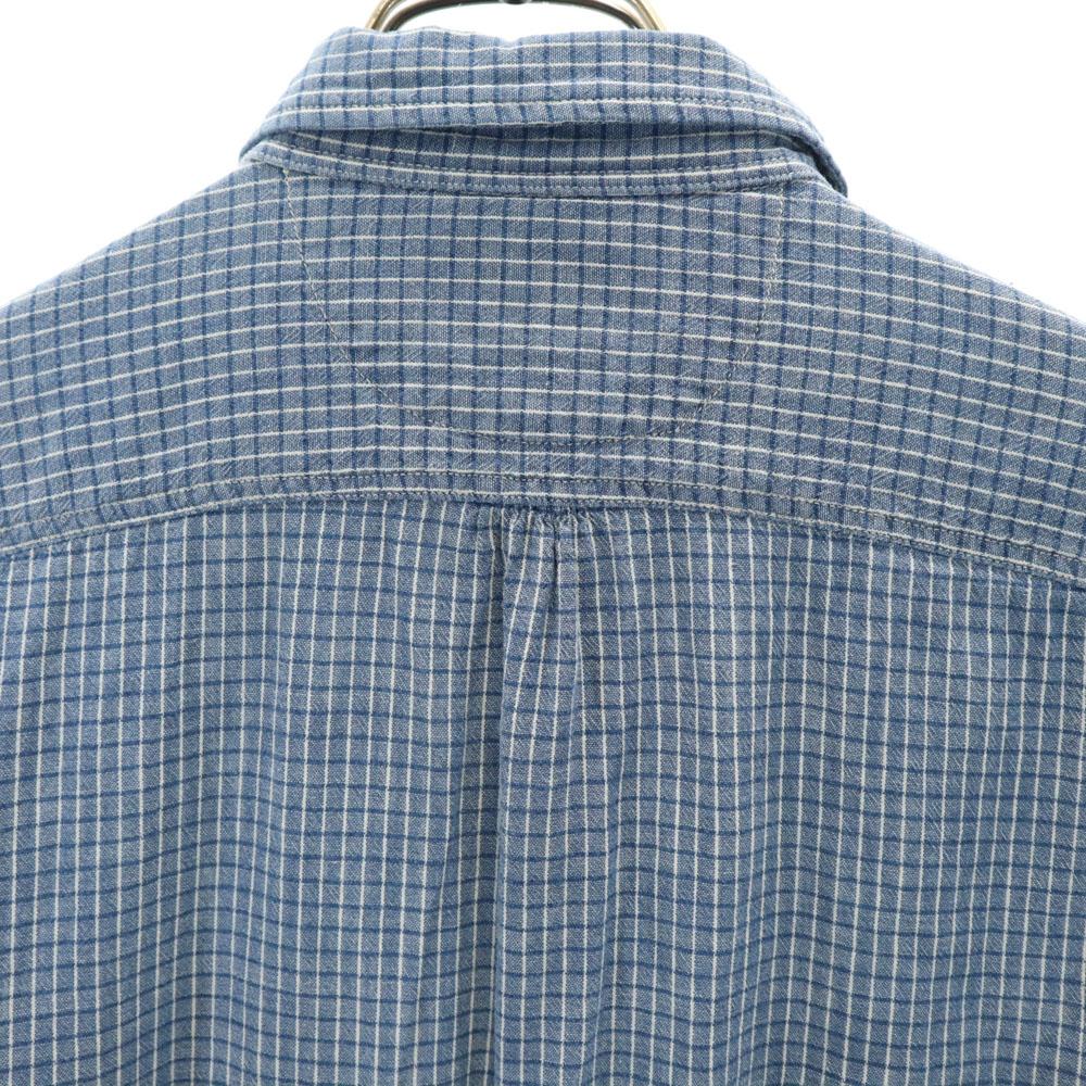 RRL Check Pattern Long Sleeve Hidden Button Down Shirt XS Blue Men's Used