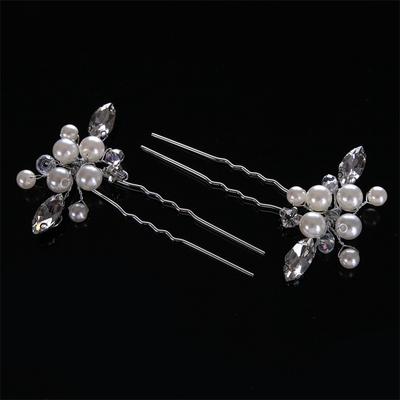 Accessories 2PC Wedding Bride Ornament Pearl Hairpin Bridal Headdress